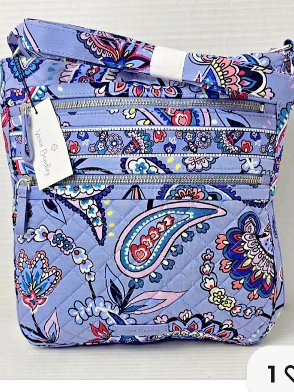 NWT - VERA BRADLEY TRIPLE ZIP HIPSTER IN COTTON MAKANI PAISLEY